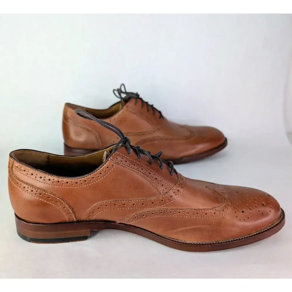 Johnston Murphy Custom Select Dress Shoes Mens 10D Wingtip Brogue Made in USA